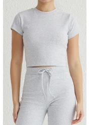  Collection Gray Melange Fitted Body Length Matching Elastic Interconnecting Girdle