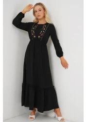 Bigdart Women's Embroidered Long Hijab Dress 2550 - Black
