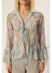  Collection قميص ملون بتفاصيل كشكش - TWOSS25GO00090