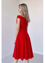  Collection Red A-Line Woven Evening Dress Night Graduation Dress Tpraw25El00183