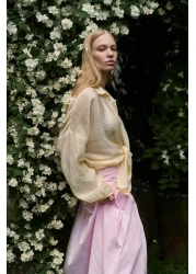 BOHEMAİ قميص ليرا أصفر كبير الحجم