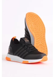 Tonny Black حذاء رياضي أسود برتقالي للأطفال للجنسين Tbqnt