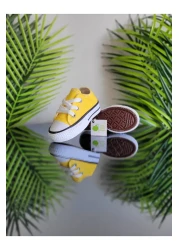 elma bebe حذاء رياضي مريح للأطفال البنات والأولاد للجنسين من القماش الكتاني القصير ذو الأربطة