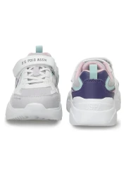 U.S. Polo Assn. White Purple Girl's Sneakers