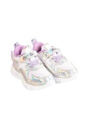 ellaboni حذاء رياضي خفيف الوزن مضاء باللون الوردي والفضي للفتيات