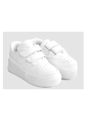 ellaboni حذاء رياضي يومي للجنسين مخطط باللون الأبيض وشريط فيلكرو خفيف الوزن ومريح