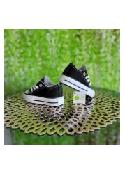 elma bebe Unisex Girls Boys Baby Kids Short Lace-Up Canvas Linen Sneaker Sneakers