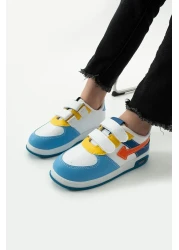 Beınsteps Children's Sports Shoes Sneaker Orthopedic Breathable Blue Orange Children's and Baby's Lighted Sports Shoes