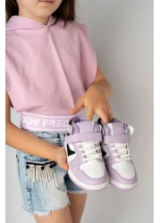 McDark Lilac White Girl's Sports Sneaker - Long Top