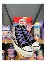 MECH BUTİK Kuromi Full Printed Black High Top Girls' Sports Shoes Sneaker