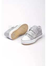 p papuccum ortopedi çocuk ayakkabıları Girl's Anatomical Silver Lighted Sports Shoes