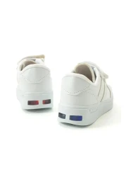 ellaboni Daily Unisex Children's Striped Lighted White Sneaker Velcro Lightweight Comfortable Sports Shoes