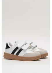 Liger Unisex Velcro Comfortable Lightweight Children's Sports Shoes White - Black