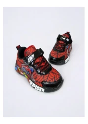 PATİK BEBE Boy's Red Color Light Sports Shoes with Lights between Size 26 and 30