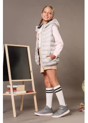 Jump 27758 Velcro High Top Gray - Salmon Pink Girl's Sneaker Casual Sneakers