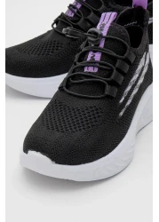 CCWAY AYAKKABI حذاء رياضي تريكو للأطفال 26-30 ليلك أسود