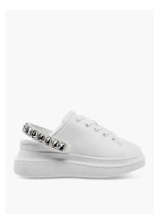 Celeste Girls' Embellished Slip-On Sneakers with Lace-Up Detail