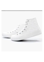archiepet Plain White Unisex's Hi Top Anti-Slip Sole Youth Sports Sneakers
