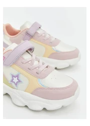 LC Waikiki Lcw Steps Mixed Color Blocks Lace-Up and Velcro Girls' Sneakers