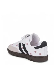 Tuğba Ortopedi 104 Orthopedic Girl's White/Black Floral Sneaker