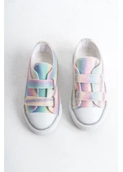 Mini Angel أحذية الفتيات الفيلكرو قوس قزح أحذية الفتيات العظام أحذية رياضية عادية