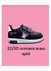 ECCAdesing Skull Kuro Printed Lighted Black Girls' Sports Shoes