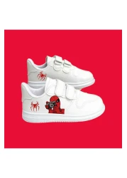 LİASSHOES Photographer Spider Printed White Striped Children's Sports Shoes Sneaker