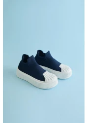 Katia & Bony Navy Blue-White Children's Back to School Sock Shoes