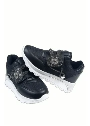 welissa Stone Decorated Sparkling Wedge Sole Children's Sports Shoes