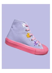 LİASSHOES حذاء رياضي للأطفال مطرز بنعل وردي أرجواني