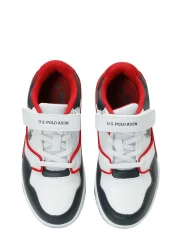 U.S. Polo Assn. يو اس بولو اسن حذاء رياضي للأولاد باللون الأبيض والأحمر