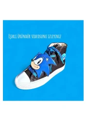 LİASSHOES Black Linen Sonico Lacing Detail Side Light Children's Sneakers Sneakers