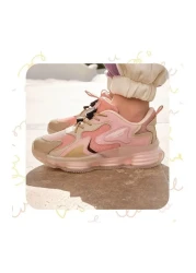 Vicco Mask Transparent Air Sole Rubber Laced Orthopedic Unisex Children's Sports Shoes Pudra