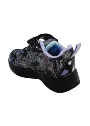 DerinHome حذاء رياضي للأطفال مطبوع عليه كورومي لون أرجواني أسود مقاس 31-35 مقاس ضيق