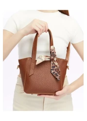 torime حقيبة يد وكتف نسائية من الجلد الناعم مع وشاح