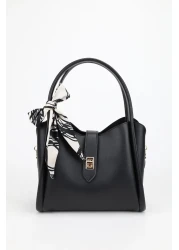 NOTHING Women's Black Hand & Shoulder Bag - Detailed Three Compartments and Makeup Layer