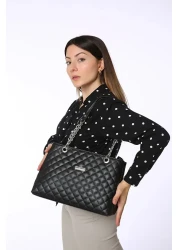 MAC&MOS Women's Black Chain Strap Hand and Shoulder Bag