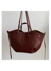 nura حقيبة يد وكتف بولين نسائية باللون العنابي