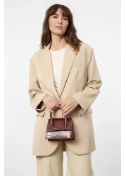 Trendyol Shoes Tan Textured Cross Strap Women's Mini City Bag Twoaw25Oc00000