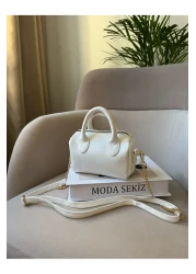 Moda Sekiz Women's Patent Leather Mini Cross Strap Hand and Shoulder Bag