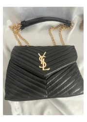 ÇANTA Gold Detail Patent Leather Stylish Women's Handbag