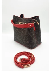 Just Polo Women's Hand And Shoulder Bag Jpm2065 Brown Red