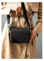 Just Polo Justpolo Women's Black Two-Strap 4-Compartment Shoulder and Crossbody Bag TM5555-4072