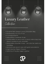 Just Polo Original Women's 4 Compartment Luxury Soft Leather Stylish Trend Shoulder Bag with Adjustable Cross Column Strap