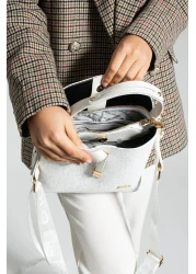 Just Polo حقيبة يد وكتف نسائية بحزام متقاطع طويل مكونة من 4 أقسام