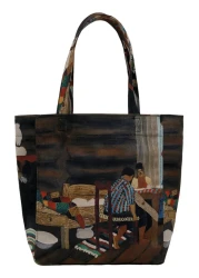 Dogo Women's Vegan Multi-Colored Large Tote Bag - Family Time Design