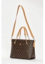 Pierre Cardin Brown Monogram Women's Shoulder Bag 05PO22Y1561