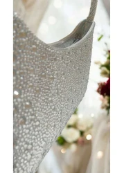 Butik Beyabags Three Sizes Imported Stone Silver Evening Dress Shoulder Bag