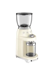 Smeg Electric Coffee Grinder CGF11WHUK, 150 W, 350 g, Cream, Stainless Steel, Anti Slip Feet
