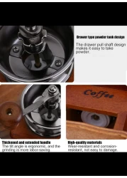 Radiotronics Coffee Grinder - Manual Bean Grinder Household Mini Retro Style Coffee Milling Machine Kitchen Accessories